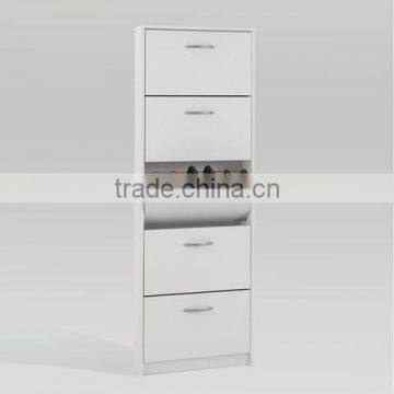 Wood Louver Door Shoe Cabinet photo-1