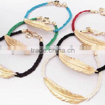 2013 New Gold Feather Weaved Bracelet