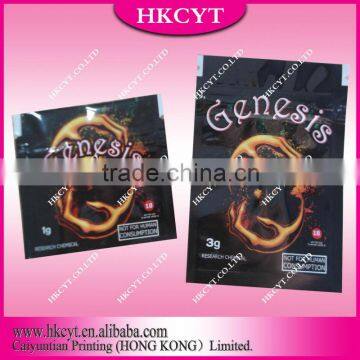 Genesis 1g herbal incense bags with zipper /Potpourri plastic bags with high quality