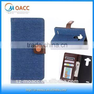 Jean wallet style flip leather case for LG G4