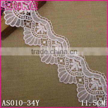 Cheap stock 11.5cm Nylon Water Soluble Lace embroidery fabric