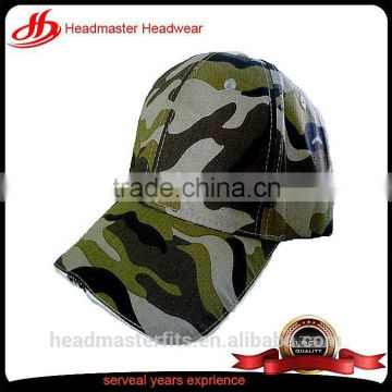 Fashion 6 panel LED light camo baseball caps