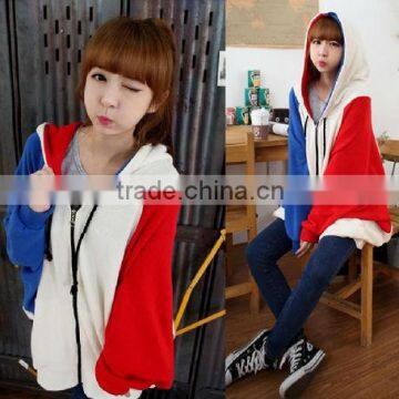 fashion splicing girl's hoodies