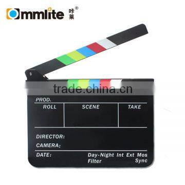 Commlite Acrylic Plastic Dry Erase Director's TV Film Movie Clapboard with Color Sticks (9.85x11.8 inch)