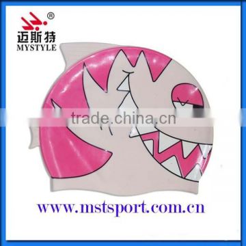 Cute cartoon fish swim caps china/silicone swim caps