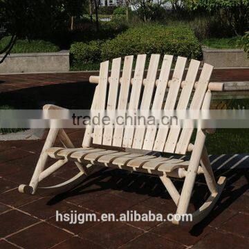 outdoor wooden garden line double rocking chair