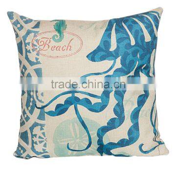 2016 Hot Sale Popular Fashion Home Decorative Conch Printing Linen Cheap Cushion Cover photo-5