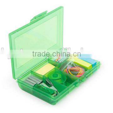 Plastic Case Set Plastic Tool Case Mini Plastic Case Containing: Stitcher, Spare Hooks, Tape Dispenser, Color Clips, Rubber Band photo-4