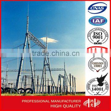 550KV-750KV Hot Dip Galvanized Power Substation Steel Tubular Tapered Structure for Electric Power Transmission Line