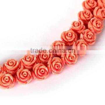 Nice Coral #3 Color Synthetic Turquoise Carved Rose Howlite Coral Flower Carving Loose Beads 20 pcs per Bag For Jewelry Making