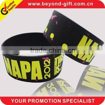 Top selling printing silicone 1 inch wide bracelets