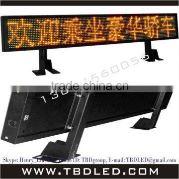 p6 yellow led message sign board for taxi rear window display