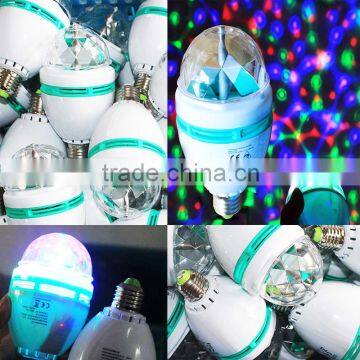 E27 E26 B22 Factory Price Rotating Moving Head RGB DIsco Led Strobe Light Bulb photo-6
