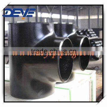 Black Steel Pipe Fittins BW ends Seamless Straight Tee