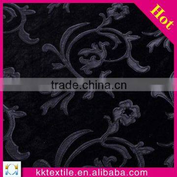High quality PU leather floral applique embroidery african velvet lace fabric for lady garment