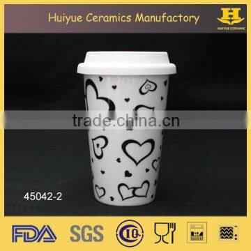 Reusable Coffee Cup, Ceramic Double Layer Mug photo-3
