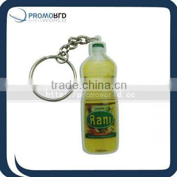 Bottle Shape Soft Pvc Epoxy Dome Keychain