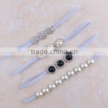 2016 New Pearl Rhinestone Small Elastic Headbands For babies                        
                                                Quality Choice