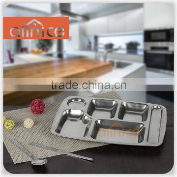 SS 304 Best quality Stainless steel canteen lunch tray/school tray/Dinner tray