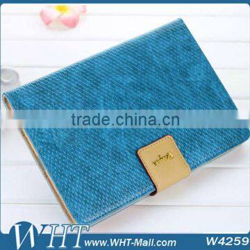 Fashion Blue Color Snake Wave Skin Kaiyue Brand Fashion Leather Stand Cover for iPad mini