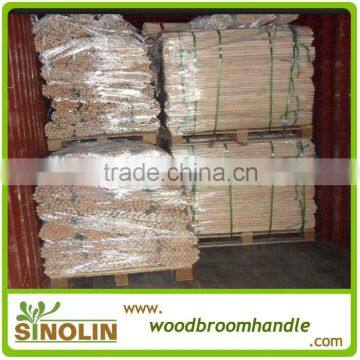 natural wooden broom handle with pallet package