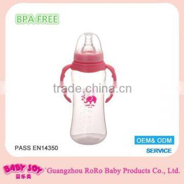 Wholesale factory price standard neck BPA free 10oz 300ml plastic milk feeding bottle for kids