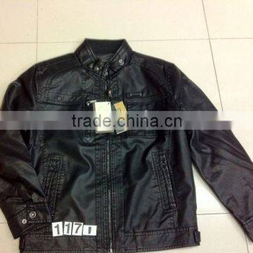 PU leather jacket stock for men D-1171