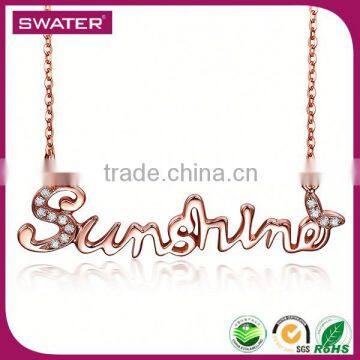 Jewelry Set 2016 Women Rose Gold Letter Arabic Necklace