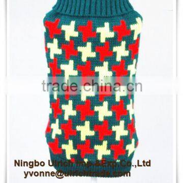 M18 hot sale 100% acrylic knitted turnover collar pet sweater