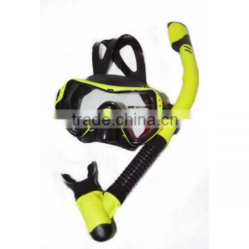 Flexible Silicone with Tempered Glass Lens diving mask and easy breath snorkel MS1111