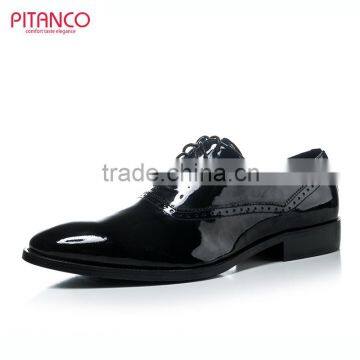 Latest design patent leather lace-up mens dress shoes