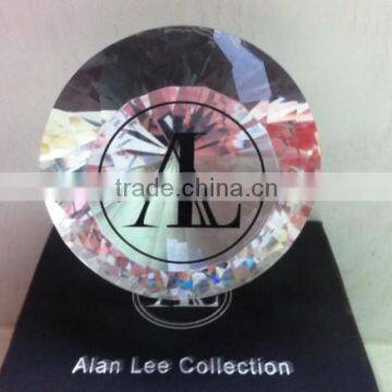 80MM Engraved Crystal Glass Diamond Paperweight for Gifts                        
                                                Quality Choice