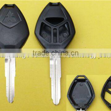 Replacement 3 Buttons With Logo Uncut Right Groove Blade Remote Blank Fob Key Case Shell For Mitsubishi Car Key