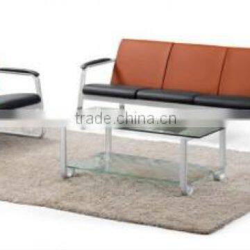 Metal frame leather sectional sofas used waiting room furniture