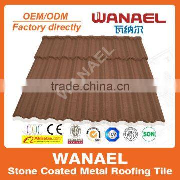 2015 best selling anti-uv colored Wanael stone coated steel roof panel/fiberglass roof panel