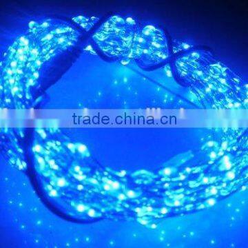 Blue Color on Copper Wire 20ft 6m LED String Lights With 120 LEDS for Room Home Garden Christmas Party Decoration+ 6v Power Ada