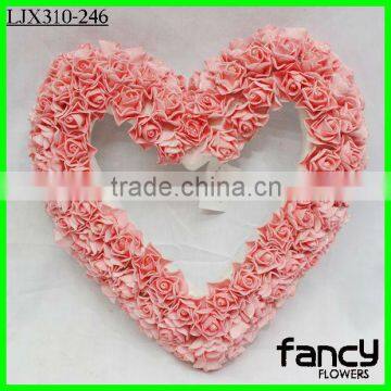 Artificial pink heart shape flower foam for wedding decoration