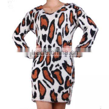 New 2015 ladies latest Autumn or winter pullover leopard sweaters