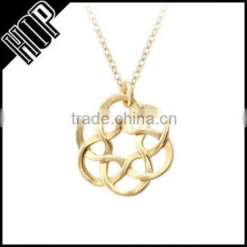 necklace 2016 fashion zinc alloy gold plated flower of life pendant