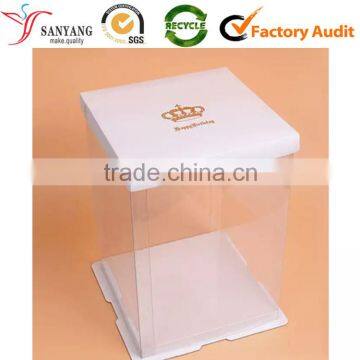 New design Small Clear Plastic Cake Packing Box With Lid