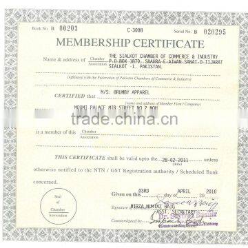 Sialkot Chamber of Commerce & Industry Reg.