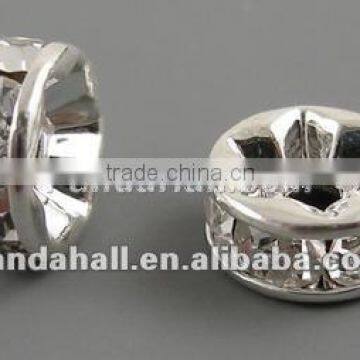 Grade "A" Rhinestone Beads, Crystal Rondelle, Nickel Free, Copper, 12mm(RSB042NF-01)