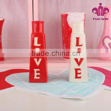 valentine's day love words ceramic vase flower ,ceramic flower vase for wedding