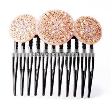 Fashion coin rhinestone Insert Comb