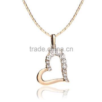 2016 Austrian Crystal Gold Chain Necklace 18k Gold Jewelry Heart Pendant For Women