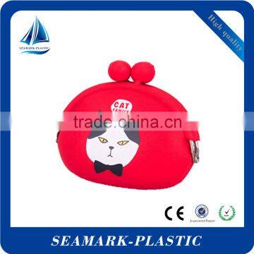 2016 bulk cheap customized logo printed rubber squeeze coin purse maker