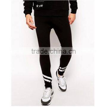 Fashion Black skinny slim fit sweatpants With bottom Reflective Stripes