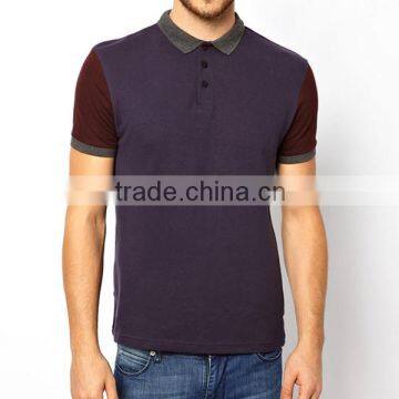 Color Block Polo Shirt Cotton T Shirt Elastane