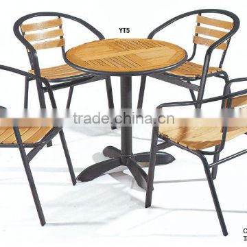 aluminum furniture outdoor leisure comfortable wooden garden chairs table set YT5,YC008