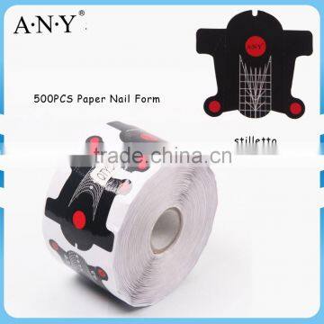 ANY Nail Beauty Design Crystal Extension Nails Buliding 500PCS per Roll Double Thick Dual Paper Nail Extension Forms                        
                                                                                Supplier's Choice